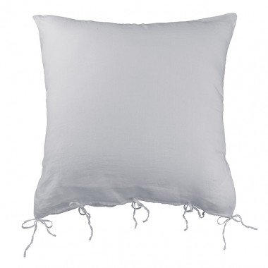 Housse de coussin carrée 80 x 80 cm en lin lavé uni Gris Buée