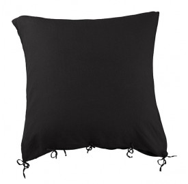 Housse de coussin carrée 80 x 80 cm en lin lavé uni Noir Noir