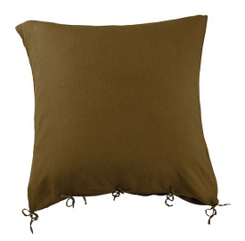 Housse de coussin carrée 80 x 80 cm en lin lavé uni Caramel