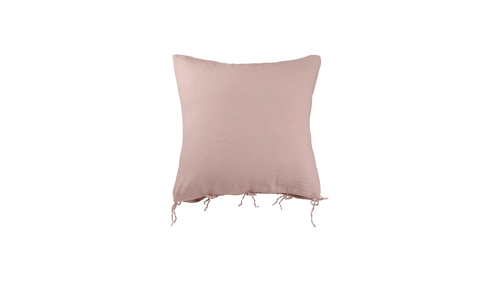 Housse de coussin carrée 80 x 80 cm en lin lavé uni Rose Rétro