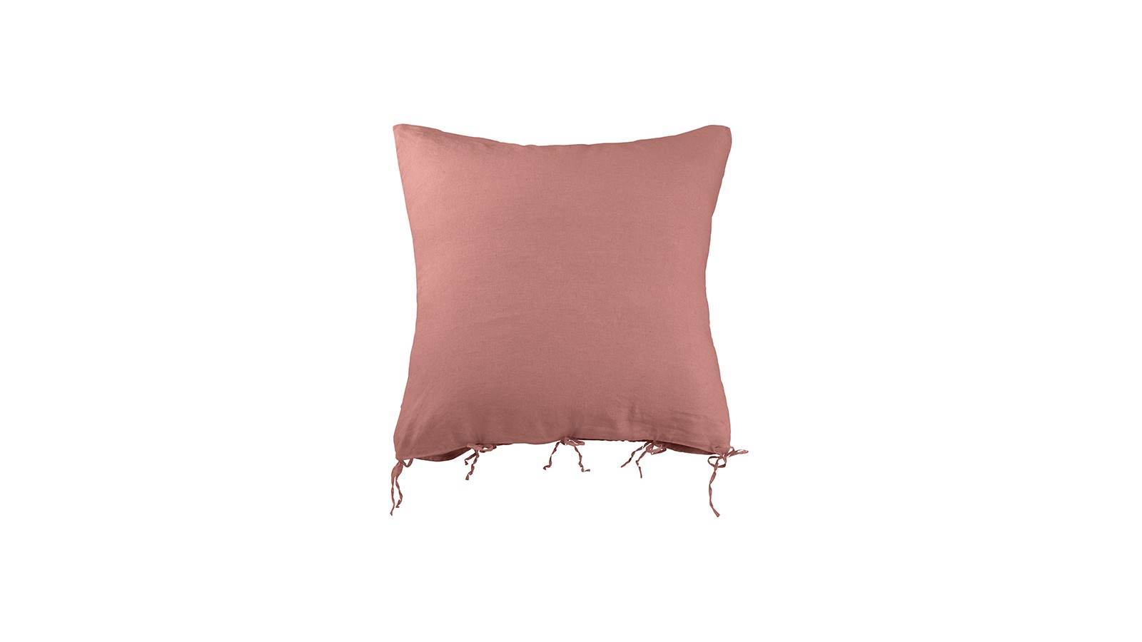 Housse de coussin carrée 80 x 80 cm en lin lavé uni Rose Boudoir