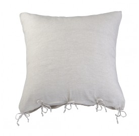 Housse de coussin carrée 80 x 80 cm en lin lavé chambray Lin