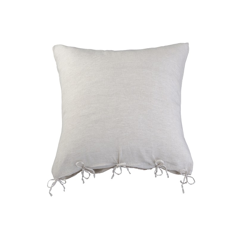 Housse de coussin carrée 80 x 80 cm en lin lavé chambray Lin