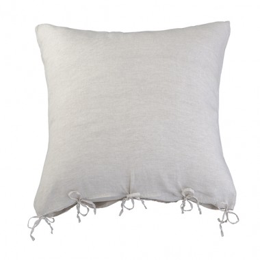 Housse de coussin carrée 80 x 80 cm en lin lavé chambray Lin