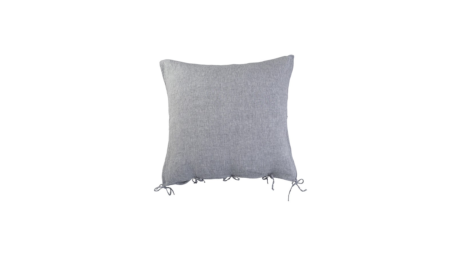 Housse de coussin carrée 80 x 80 cm en lin lavé chambray Charbon