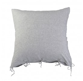 Housse de coussin carrée 80 x 80 cm en lin lavé chambray Pierre