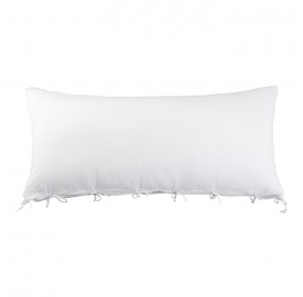 Housse de coussin rectangulaire 70 x 140 cm en lin lavé uni Blanc Optique