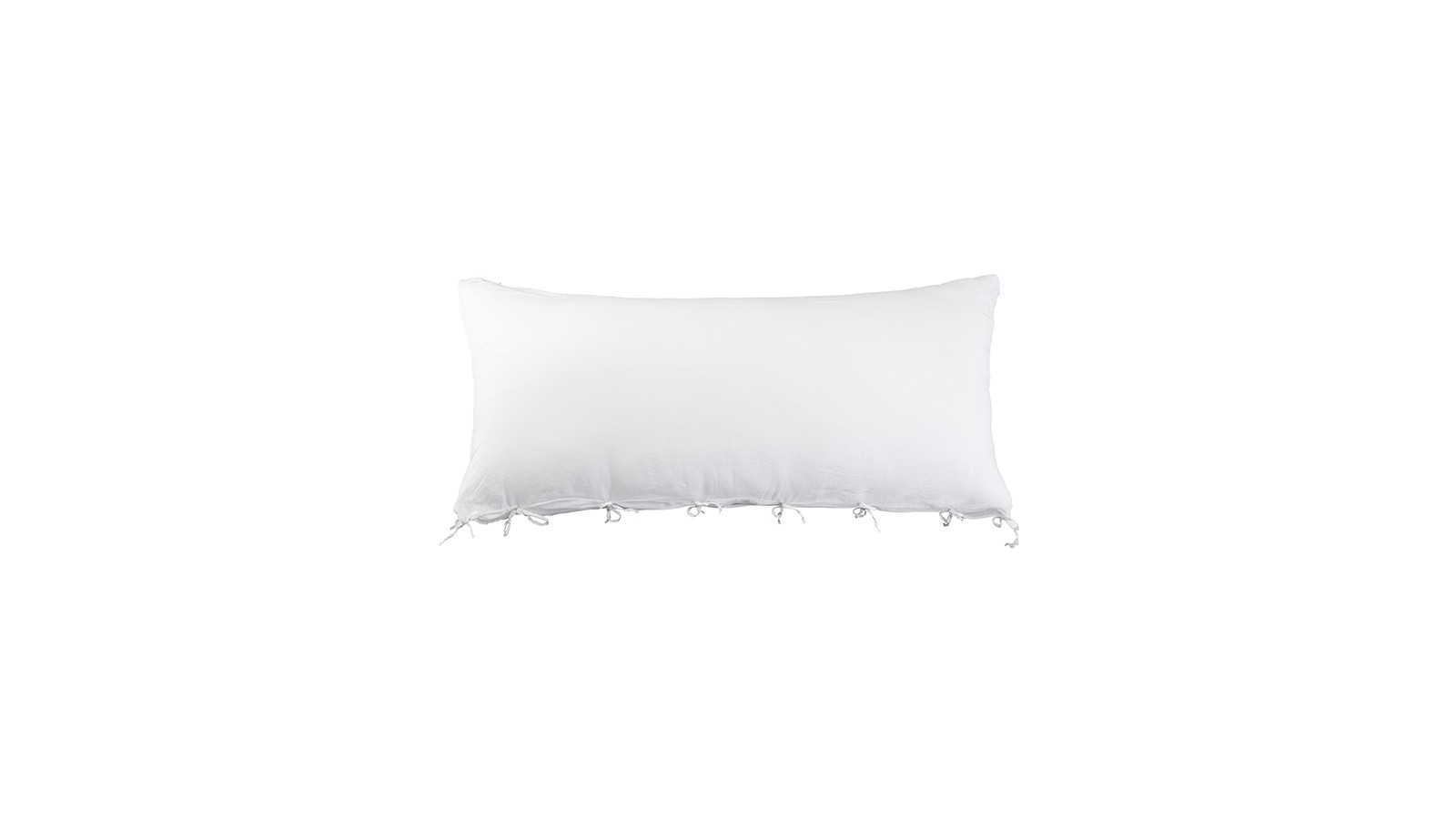 Housse de coussin rectangulaire 70 x 140 cm en lin lavé uni Blanc Optique