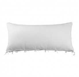 Housse de coussin rectangulaire 70 x 140 cm en lin lavé uni Petit Lait