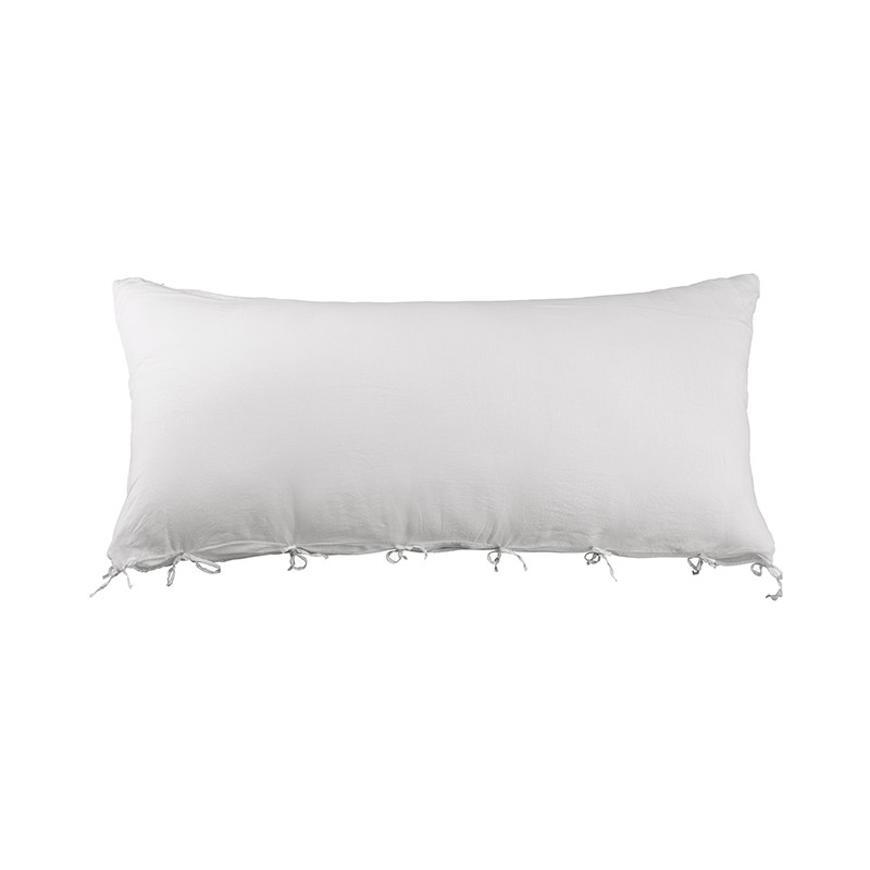 Housse de coussin rectangulaire 70 x 140 cm en lin lavé uni Petit Lait