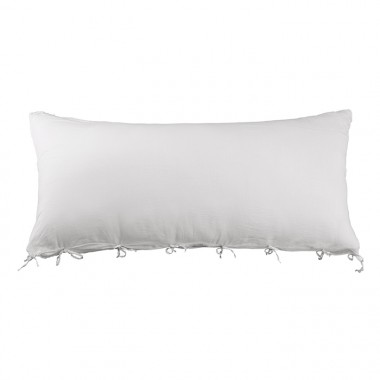 Housse de coussin rectangulaire 70 x 140 cm en lin lavé uni Petit Lait