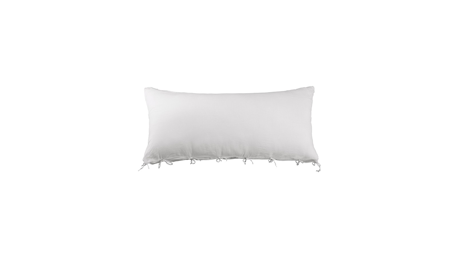 Housse de coussin rectangulaire 70 x 140 cm en lin lavé uni Petit Lait