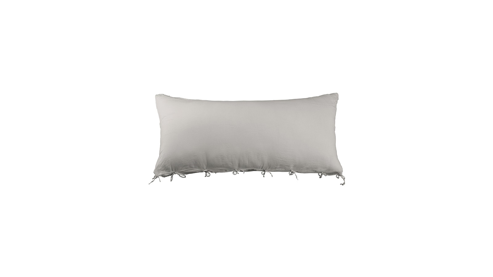 Housse de coussin rectangulaire 70 x 140 cm en lin lavé uni Argile