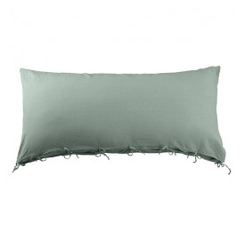 Housse de coussin rectangulaire 70 x 140 cm en lin lavé uni Vert Céladon