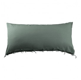 Housse de coussin rectangulaire 70 x 140 cm en lin lavé uni Vert Eucalyptus