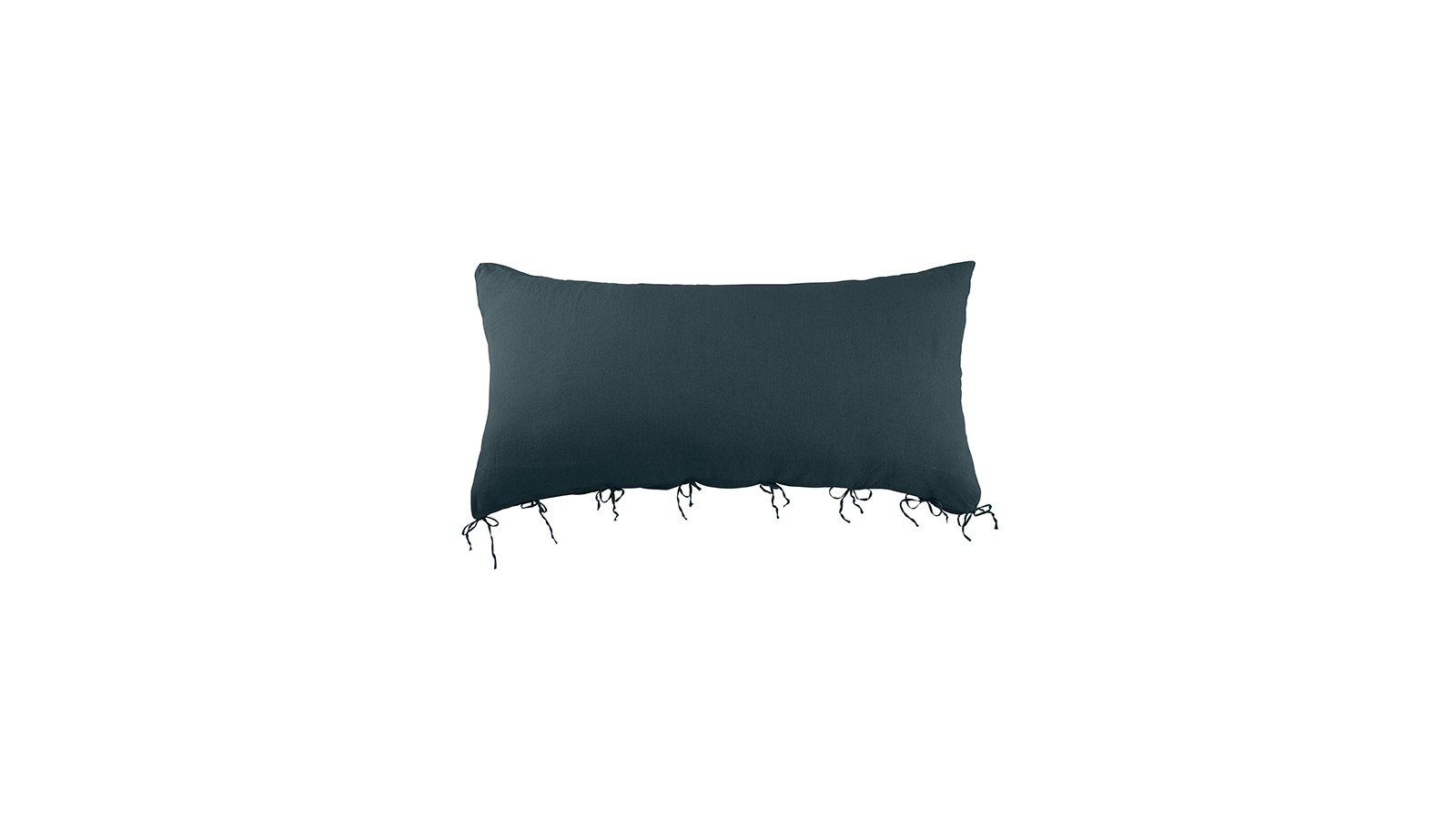 Housse de coussin rectangulaire 70 x 140 cm en lin lavé uni Bleu Coin Coin