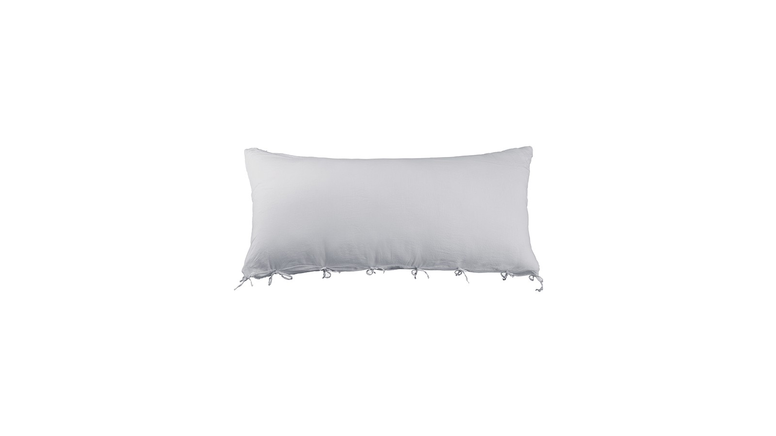 Housse de coussin rectangulaire 70 x 140 cm en lin lavé uni Gris Buée