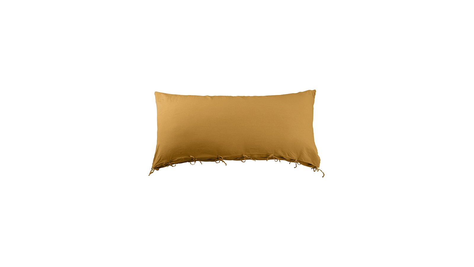 Housse de coussin rectangulaire 70 x 140 cm en lin lavé uni Jaune Pépite