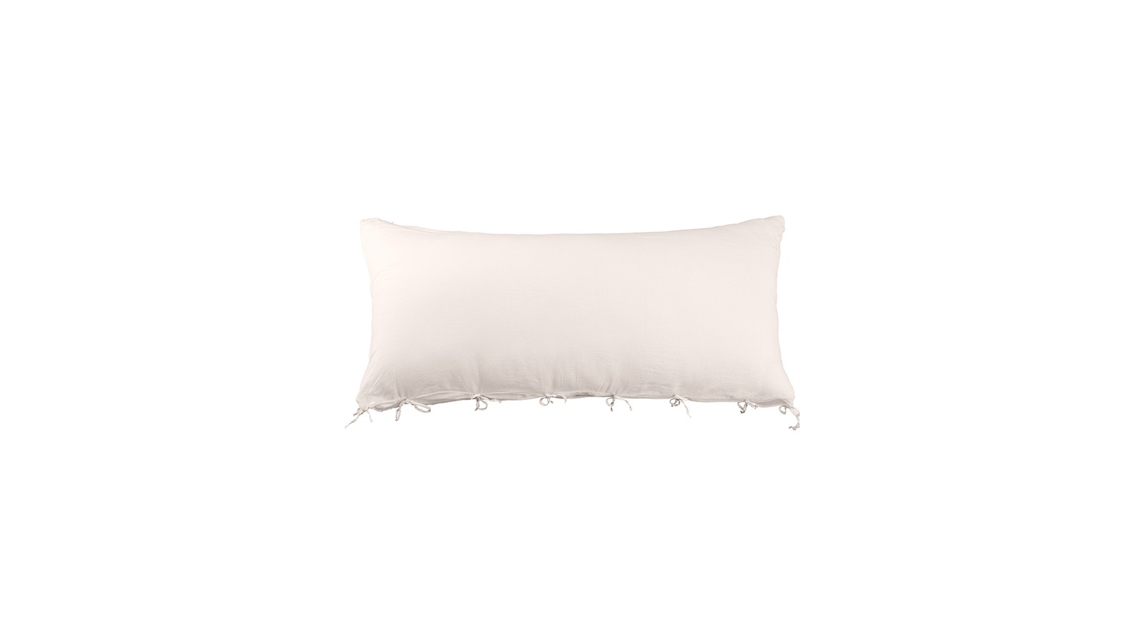 Housse de coussin rectangulaire 70 x 140 cm en lin lavé uni Rose Yogourt