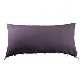 Housse de coussin rectangulaire 70 x 140 cm en lin lavé uni Vieille Prune