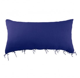 Housse de coussin rectangulaire 70 x 140 cm en lin lavé uni Bleu Klein