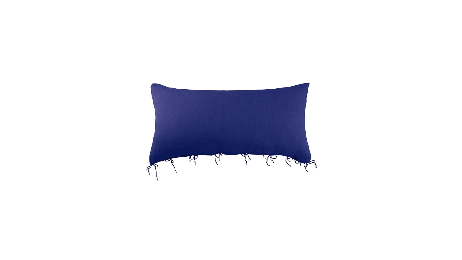 Housse de coussin rectangulaire 70 x 140 cm en lin lavé uni Bleu Klein