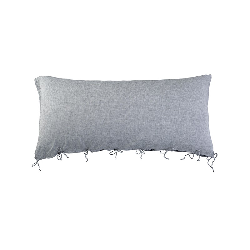 Housse de coussin 65x65 en lin lourd coloris noir graphite