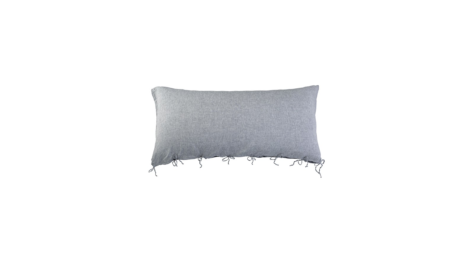 Housse de coussin rectangulaire 70 x 140 cm en lin lavé chambray Charbon