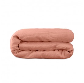 Housse chemin de lit 80 x 200 cm en lin lavé uni Rose Melba