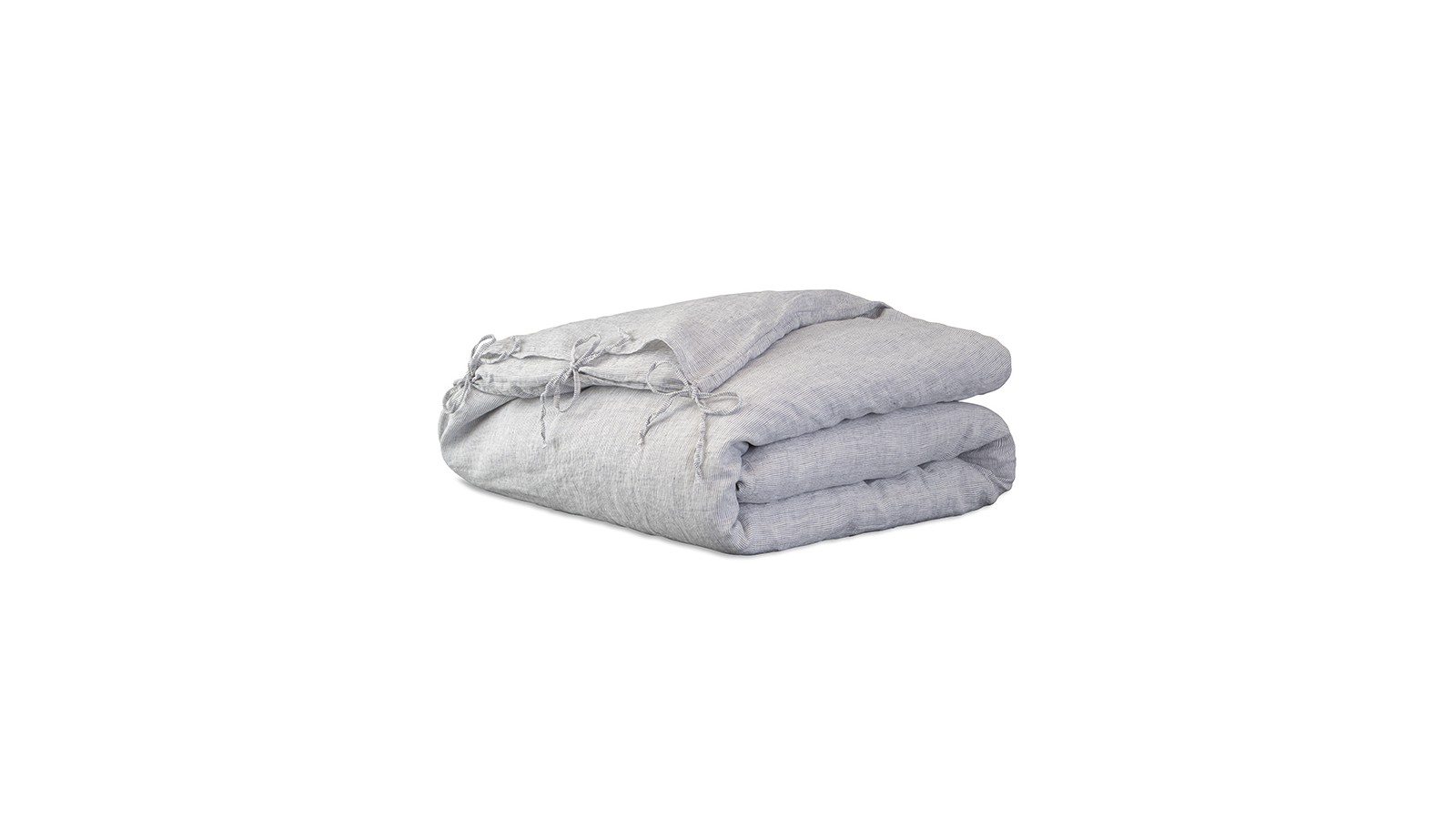 Housse d'édredon 110 x 160 cm en lin lavé chambray Rayure Colette Denim