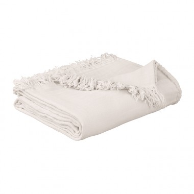 Plaid en gaze de coton bio Rose Yogourt