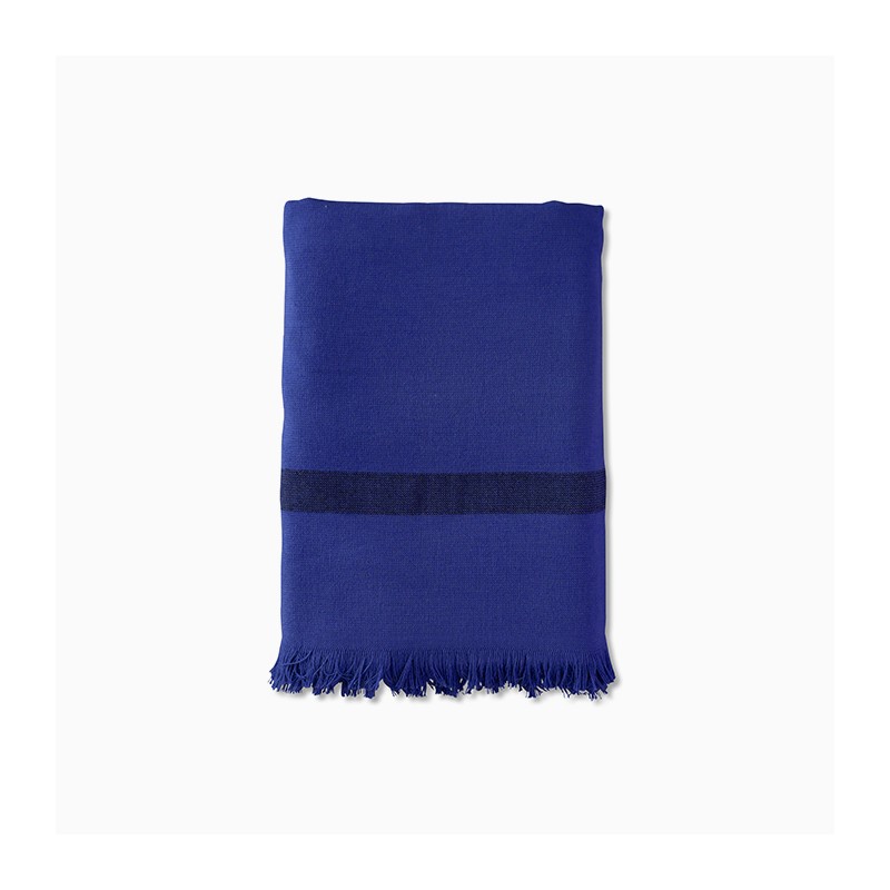 Fouta éponge enfant 70 x 140 cm en coton bio Bleu Klein