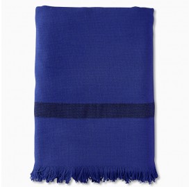 Fouta 2 places éponge 200 x 200 cm en coton bio Bleu Klein