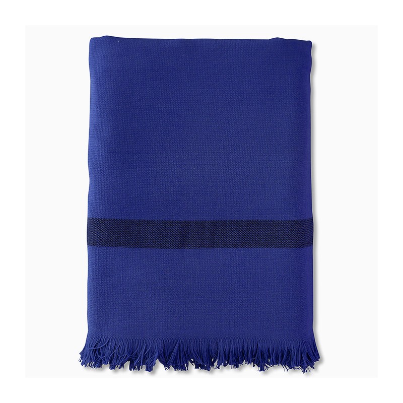 Fouta 2 places éponge 200 x 200 cm en coton bio Bleu Klein