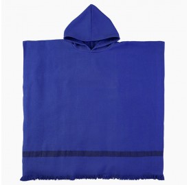 Poncho enfant en éponge de coton bio Bleu Outremer
