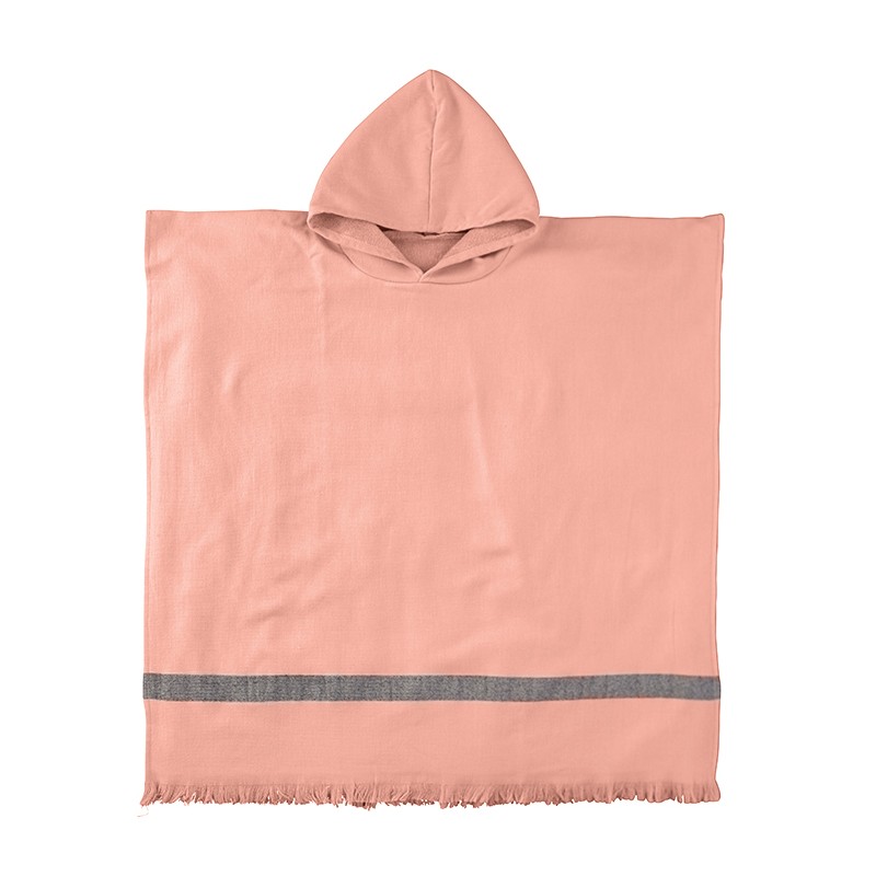 Poncho enfant en éponge de coton bio Rose Melba Poncho enfant en éponge de coton bio Rose Melba