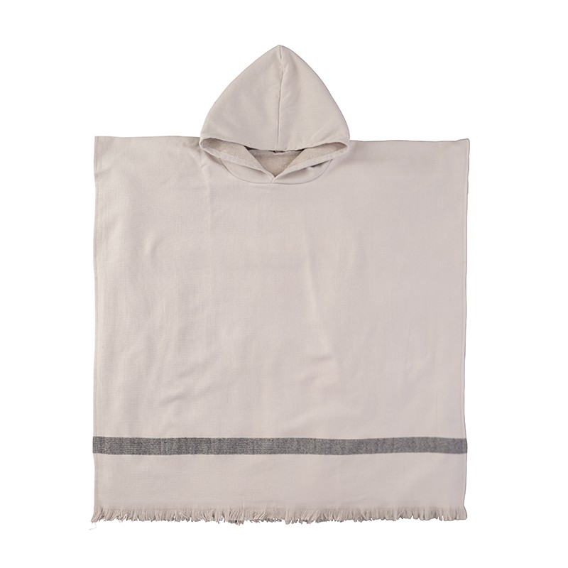 Poncho adulte en éponge de coton bio Argile