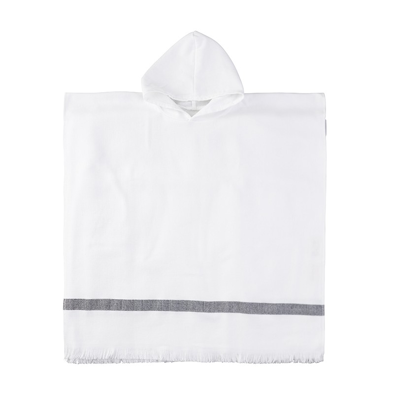 Poncho adulte en éponge de coton bio Blanc Optique