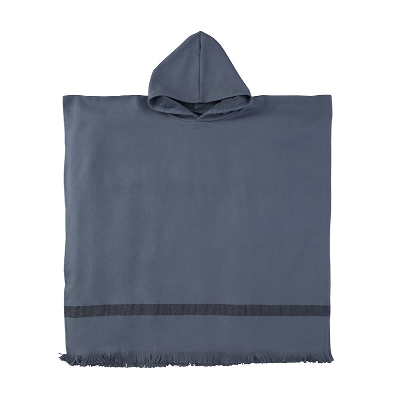 Poncho adulte en éponge de coton bio Encre