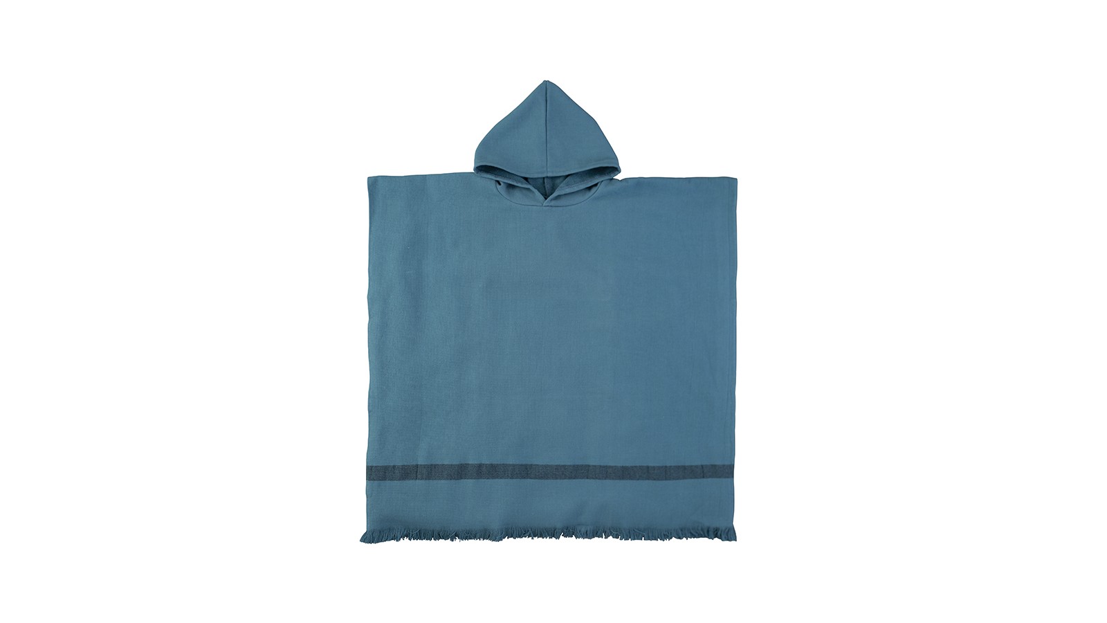 Poncho adulte en éponge de coton bio Bleu Pétrole