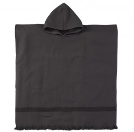 Poncho adulte en éponge de coton bio Charbon