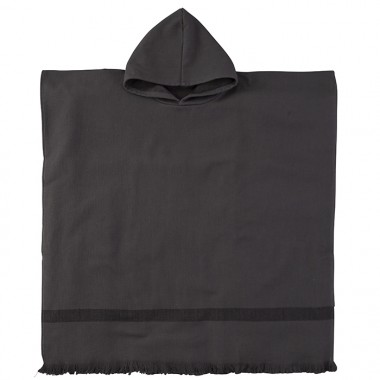 Poncho adulte en éponge de coton bio Charbon