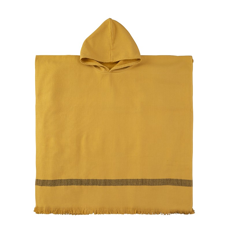 Poncho adulte en éponge de coton bio Jaune Pépite