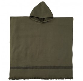 Poncho adulte en éponge de coton bio Kaki