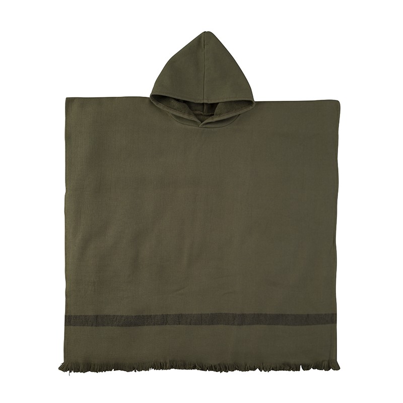 Poncho adulte en éponge de coton bio Kaki