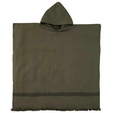 Poncho adulte en éponge de coton bio Kaki