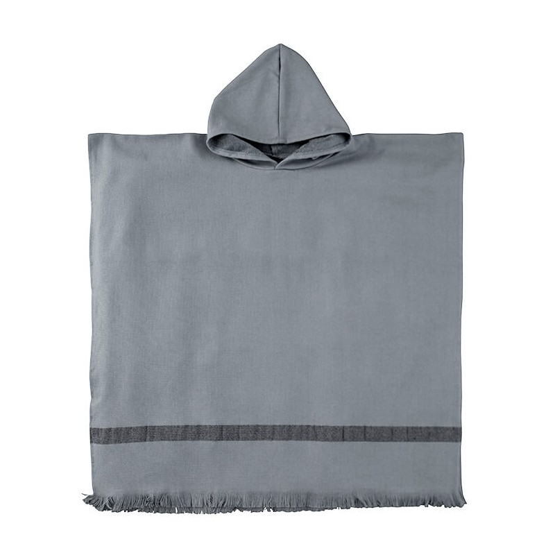 Poncho adulte en éponge de coton bio Gris Cendre