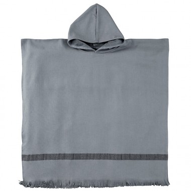 Poncho adulte en éponge de coton bio Gris Cendre