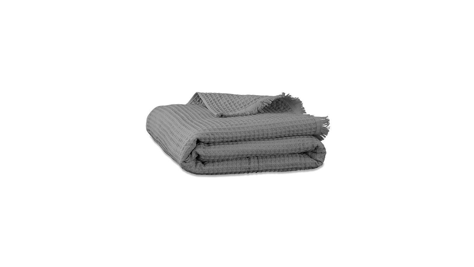 Drap de bain en nid d'abeille de coton bio Gris Cendre