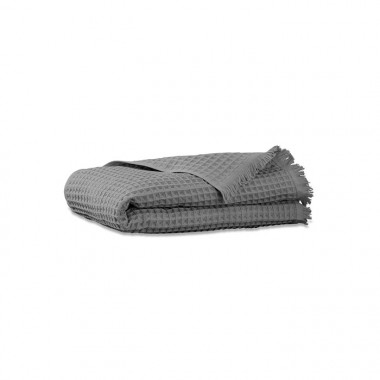 Serviette de bain en nid d'abeille de coton bio Gris Cendre